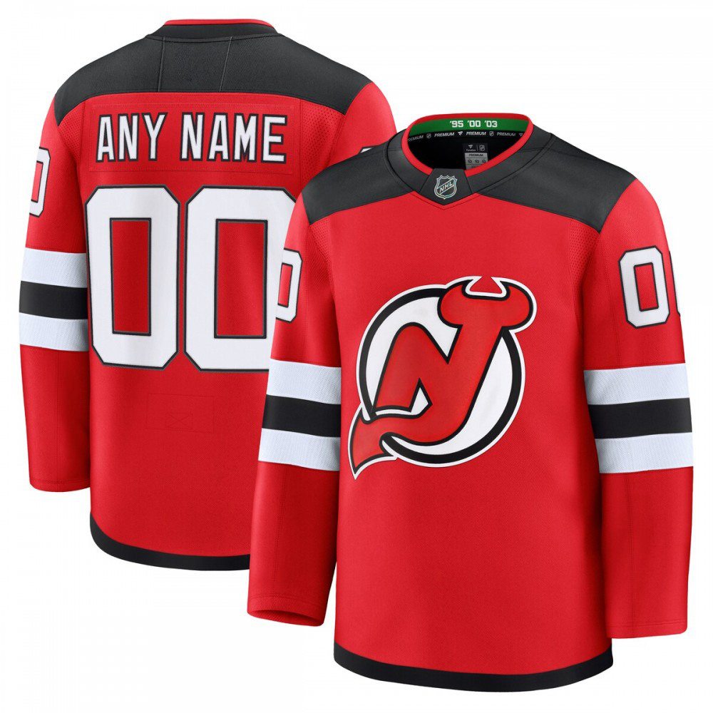 New Jersey Devils Home Premium Custom Jersey - Red-Pro Kit Vault | Brand New 26/27 Sports Jerseys